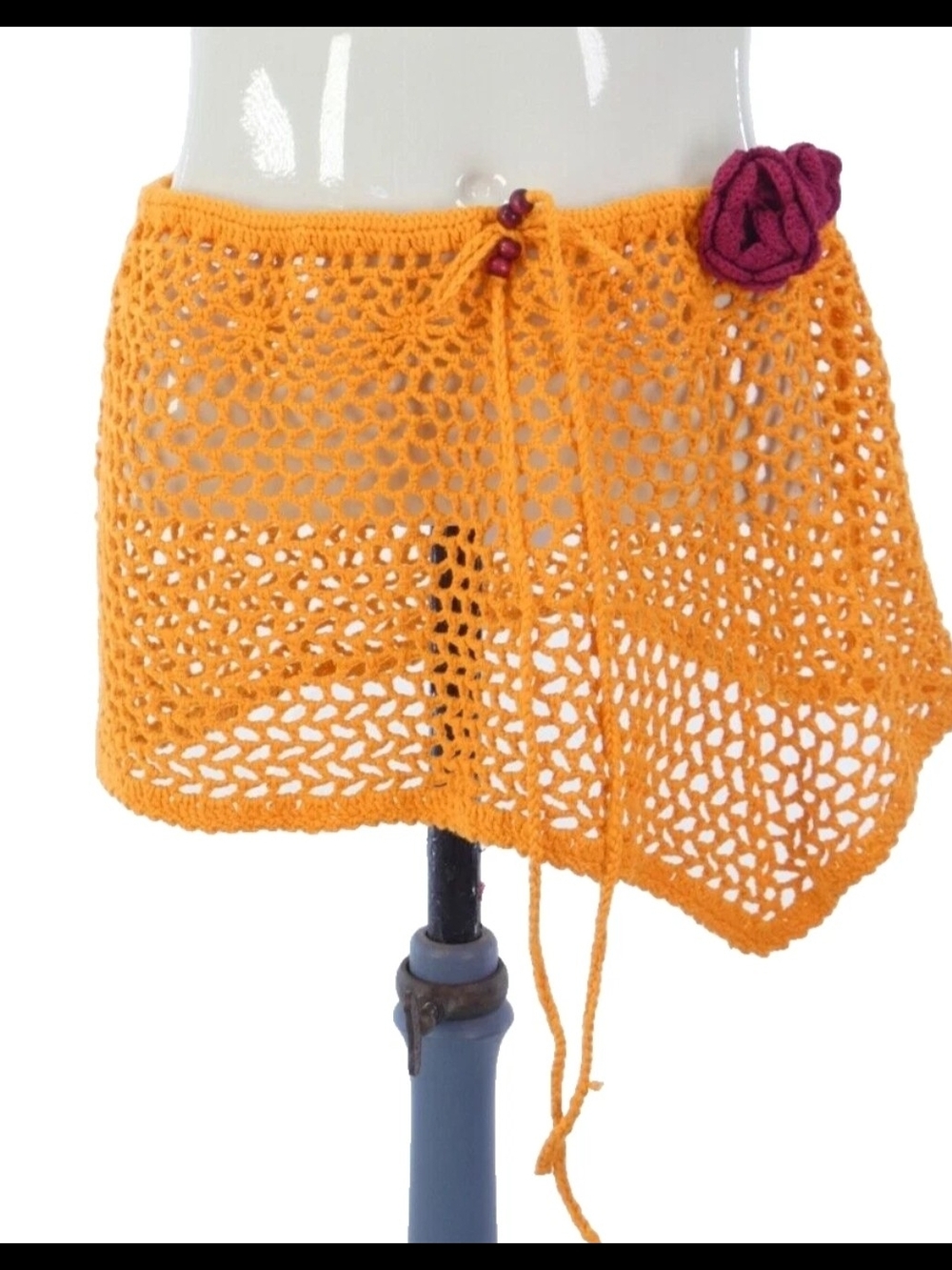 Jaded London Orange Crochet Mini Skirt S/M 0037